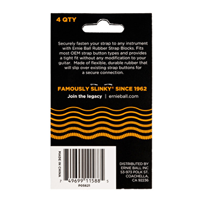 ERNIE BALL P05621 Strap Blocks 4PK Sthb Orange